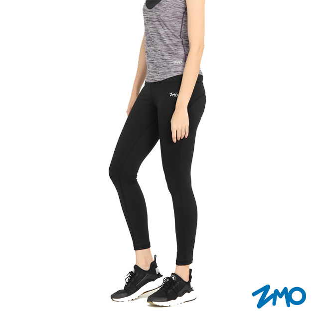 【ZMO】女跑步高彈緊身長褲PS560 / 黑色 / MIT台灣製造