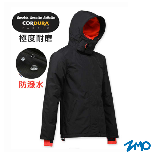 【ZMO】男連帽防風雨保暖外套JG503 / 黑色