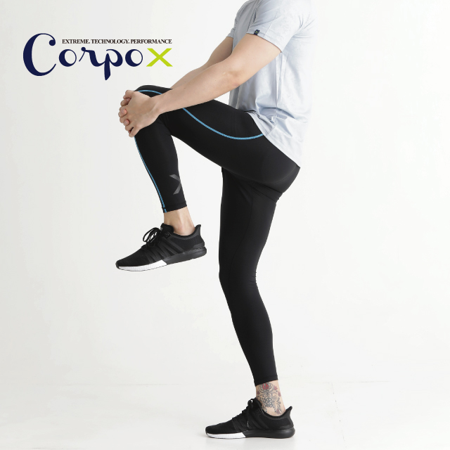 【Corpo X】男款X極限收腹漸進式壓力褲-黑+藍