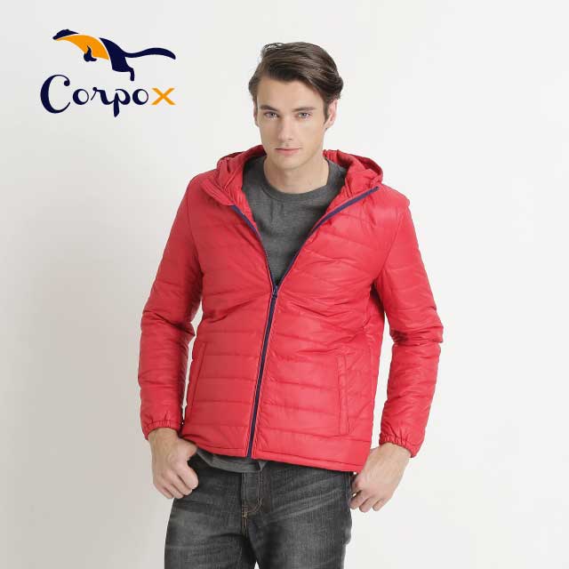 【Corpo X】男款科技羽絨外套(3M Thinsulate 120g/m2)-紅格紋
