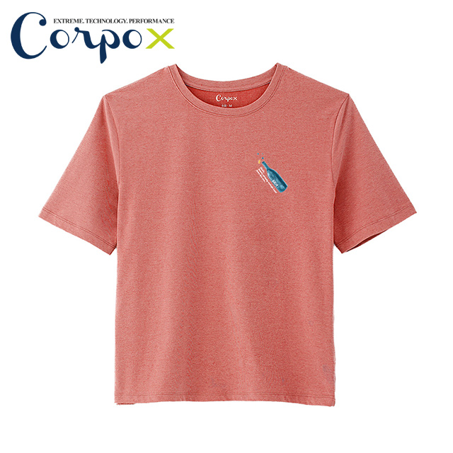 【Corpo X】女款涼感印花T恤(SODA款)-暗粉色
