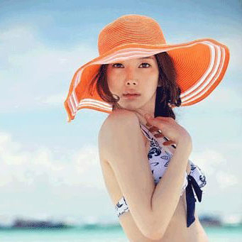 夏日清涼沙灘草編大檐帽 大遮陽帽 可折疊帽子