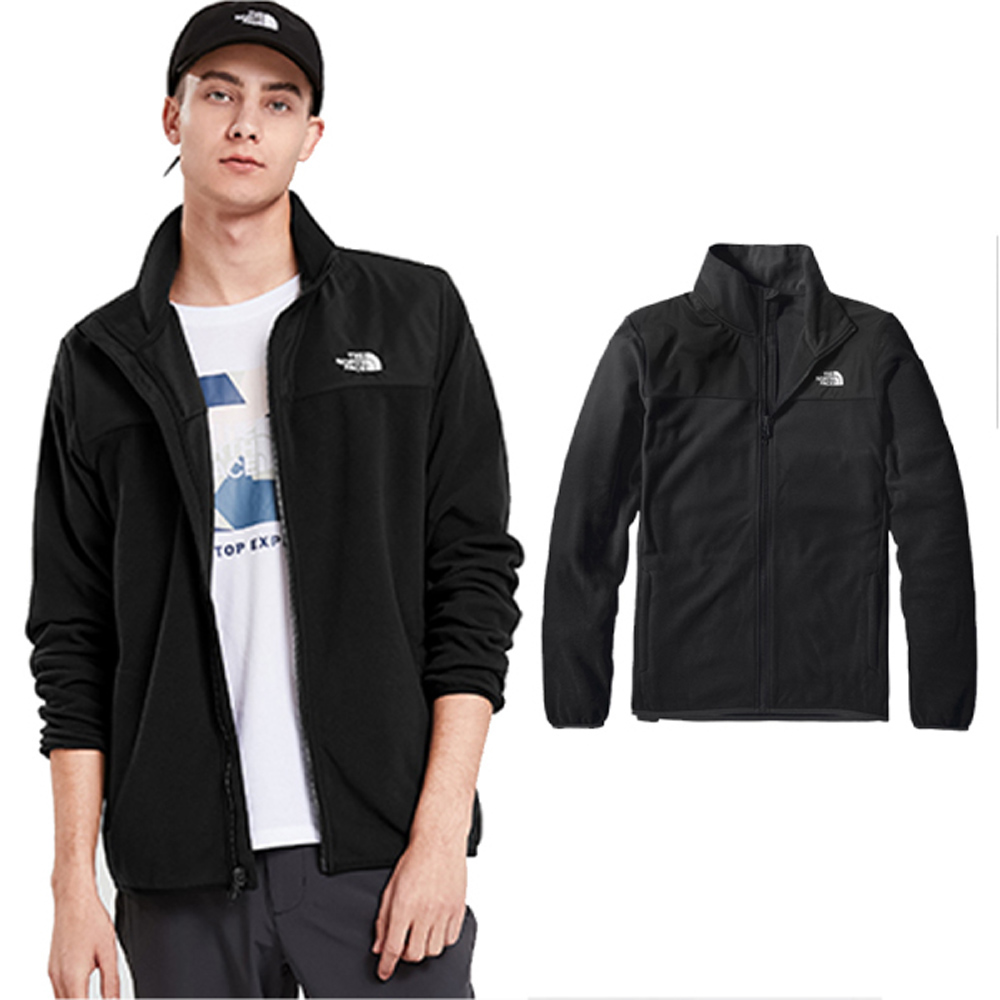 【美國 The North Face】男 TKA 100 輕柔刷毛抓絨保暖外套夾克/49AE-JK3 黑 N