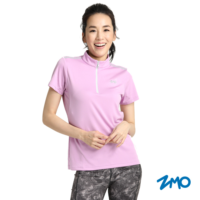 ZMO女涼感小立領短袖衫NP620-紫色