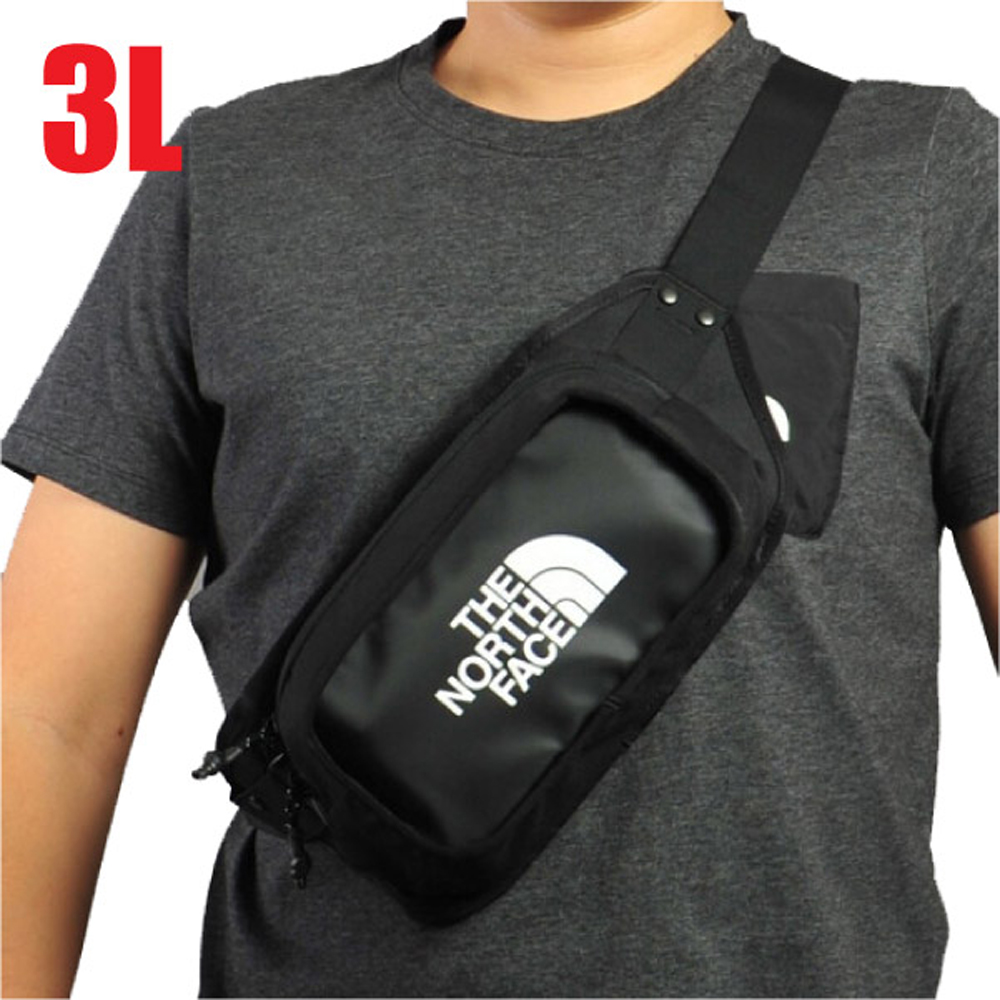 【美國 The North Face】3L 多功能日用防潑水耐磨腰包/單肩斜揹包(可調節肩帶)/3KZX-KY4 黑白 N