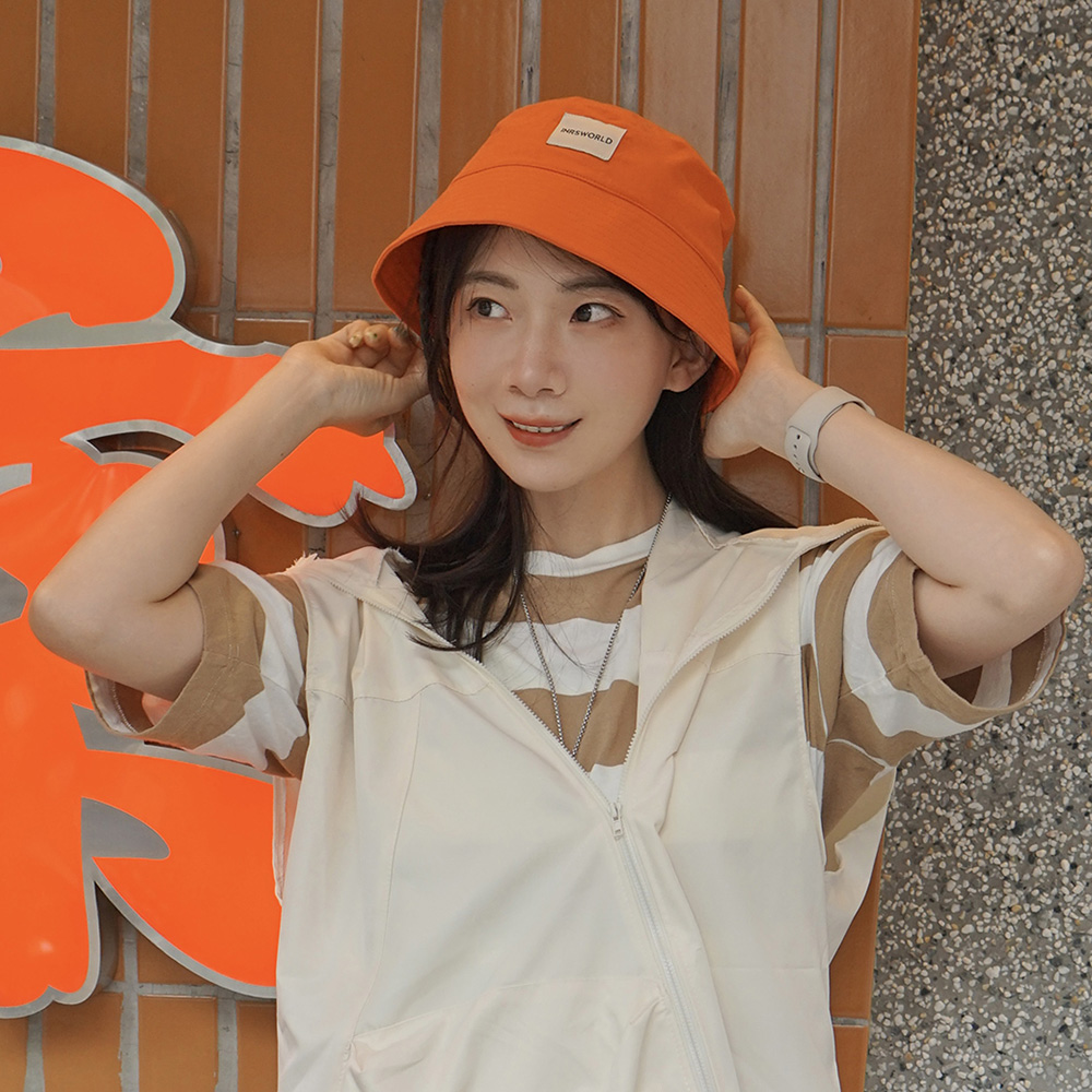 漁夫帽【ISW】多色梭織帽盆帽-橘 設計師品牌