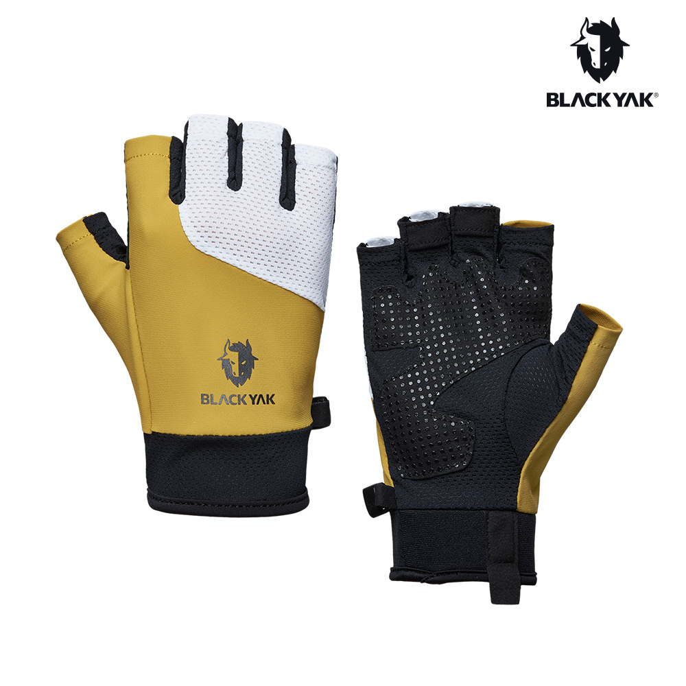 【BLACKYAK】HYPER LIGHT輕量半指手套(黃色)-透氣/防滑/耐磨|BYCB1NAN04