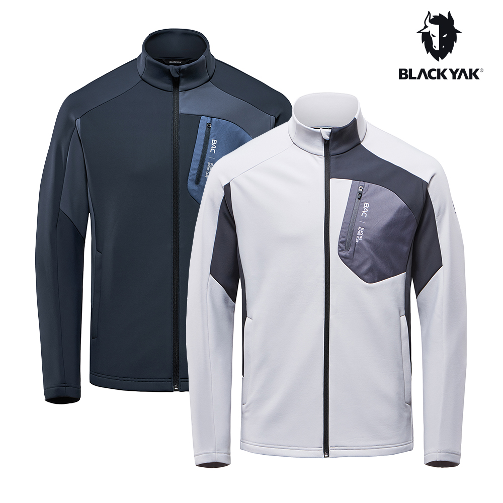 【BLACKYAK】男 TRICA BONDING外套(午夜藍/骨白)-刷毛保暖外套|BYCB2MJ203