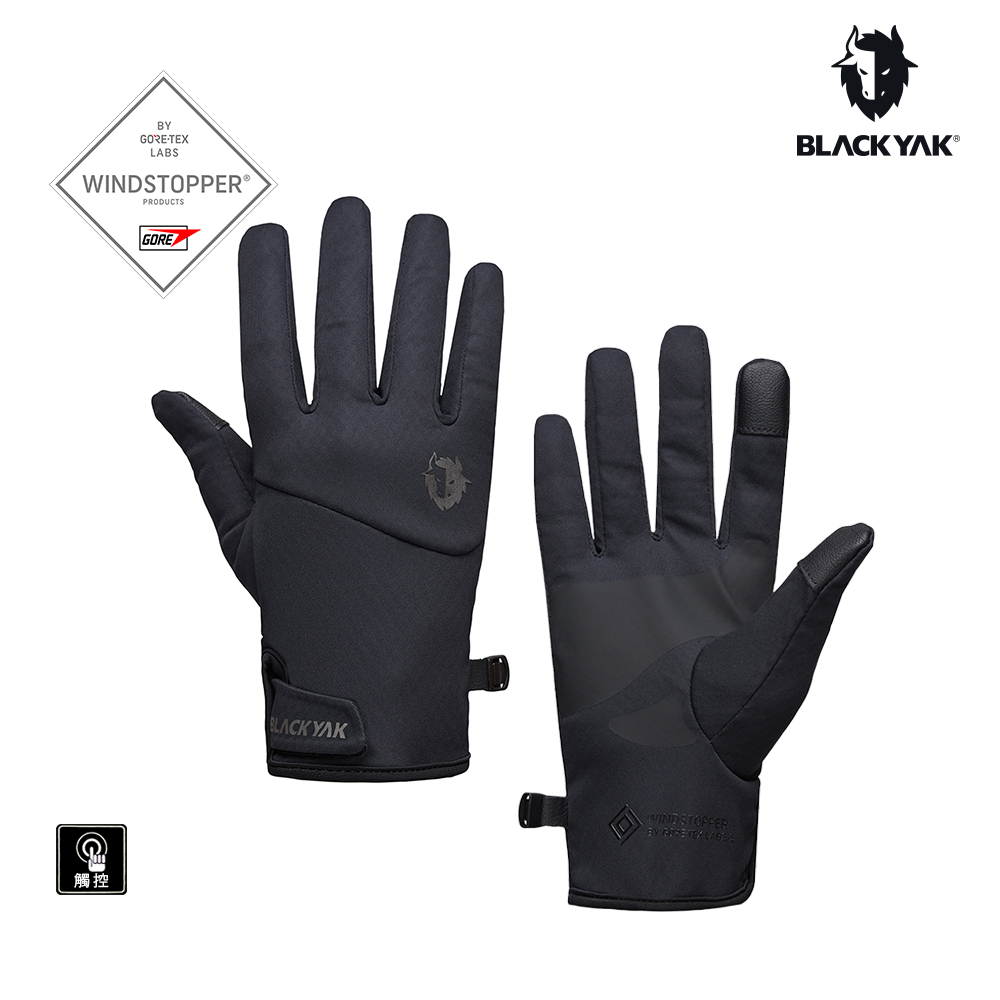 【BLACKYAK】TUNDRA WSP防風手套(黑色)-防風/觸控/矽膠防滑|BYCB2NAN02