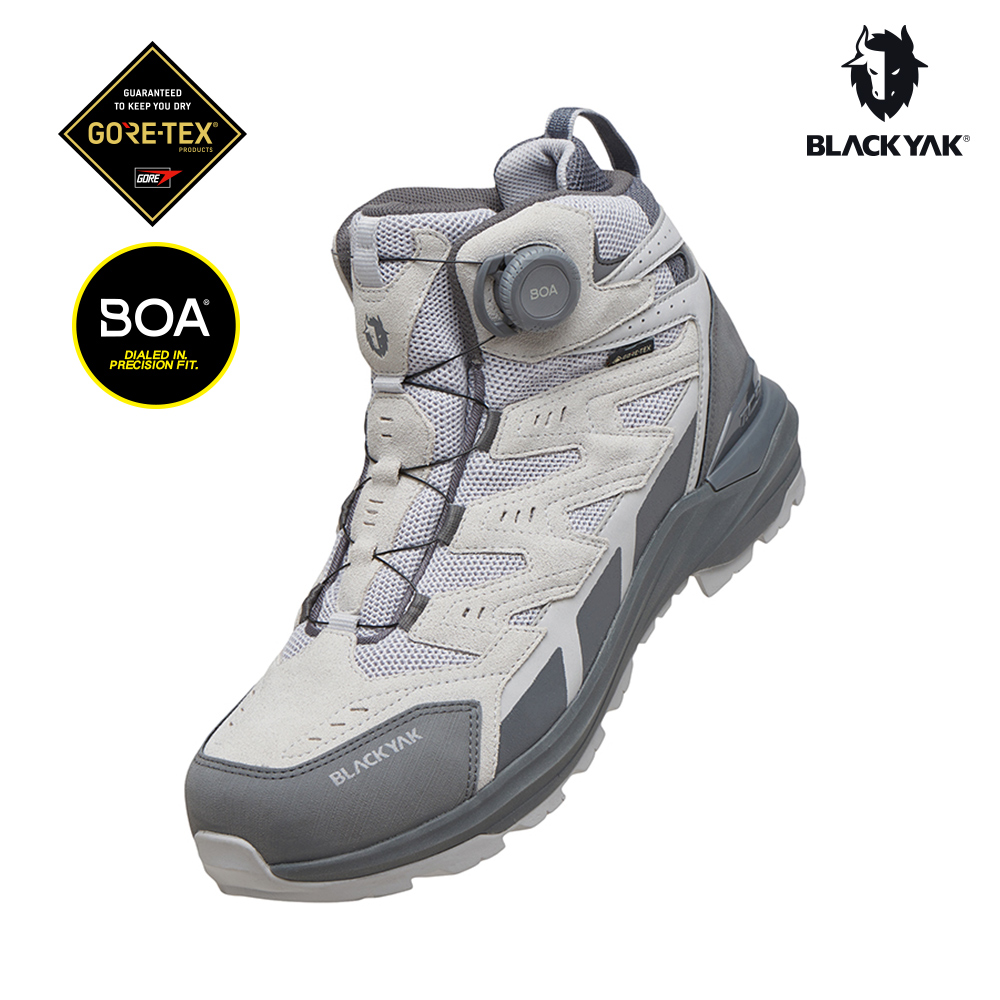 【BLACKYAK】女 CHALLENGER D GTX防水中筒登山鞋(灰色)-防水鞋/BOA|BYDB1WFH39