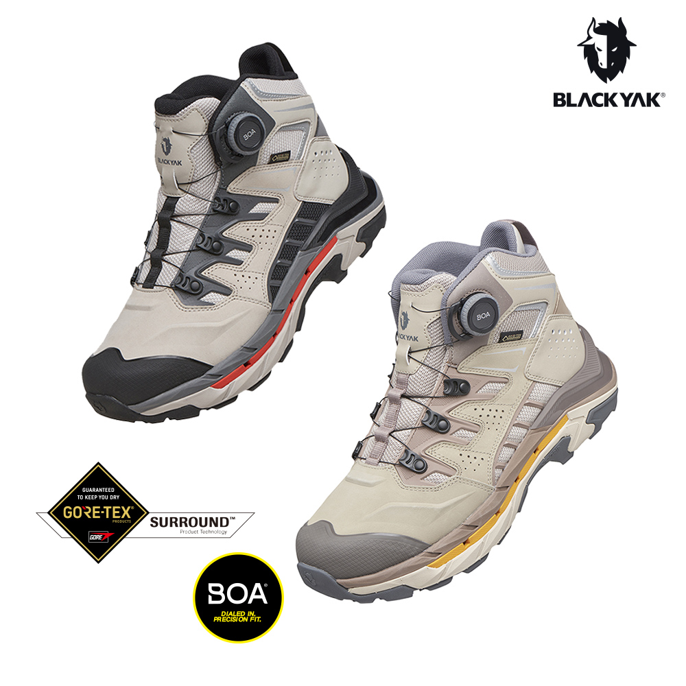 【BLACKYAK】MAGNUM D GTX防水中筒登山鞋(卡其棕/淺灰)-GTX防水鞋/BOA|BYDB1NFH37