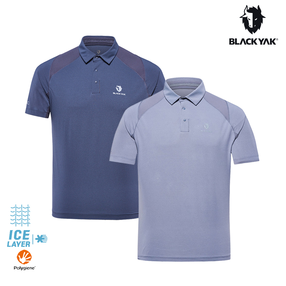 【BLACKYAK】男 ICE CORE短袖POLO衫(灰色/藍/碳灰)-涼感 銀離子 抗菌 除臭|BYDB1MC102