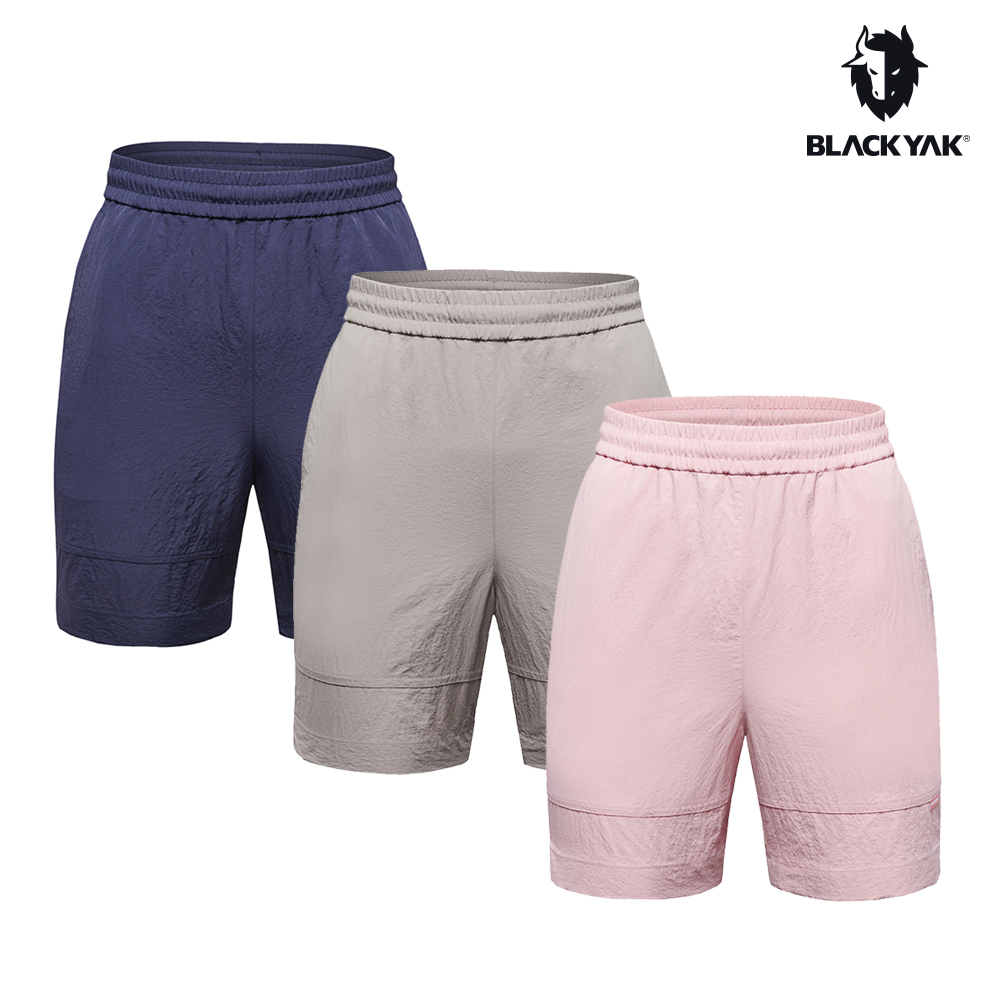 【BLACKYAK】女 COMFORT短褲(淺粉紅/海軍藍/淺卡其)-休閒舒適 鬆緊繩休閒短褲|BYDB1WP001