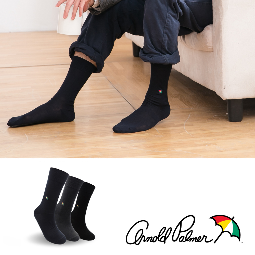 Arnold Palmer絲光刺繡微加束紳士襪