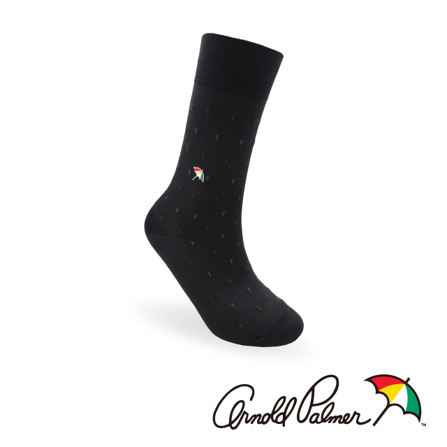 Arnold Palmer絲光流星雨雙紗紳士襪-黑