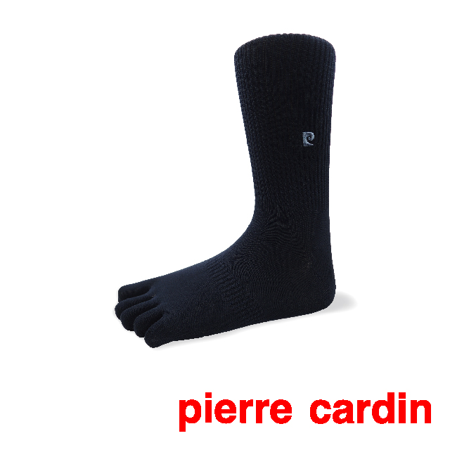【Pierre Cardin】絲光簡約五趾休閒長襪-丈青
