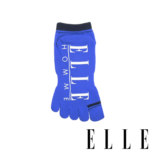 ELLE HOMME 1﹧4簡約止滑五趾男襪-藍