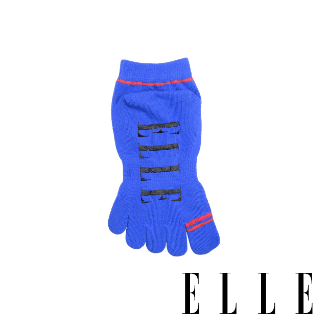 ELLE 1﹧4簡約止滑五趾女襪-藍