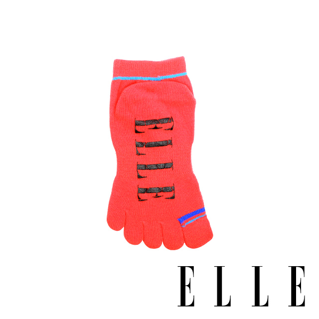 ELLE 1﹧4簡約止滑五趾女襪-紅