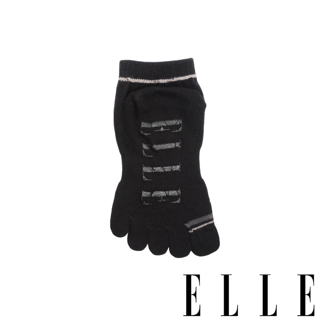ELLE 1﹧4簡約止滑五趾女襪-黑