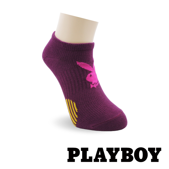 PLAYBOY 足弓彈力女隱形運動襪-紫