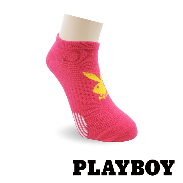 PLAYBOY 足弓彈力女隱形運動襪-粉紅