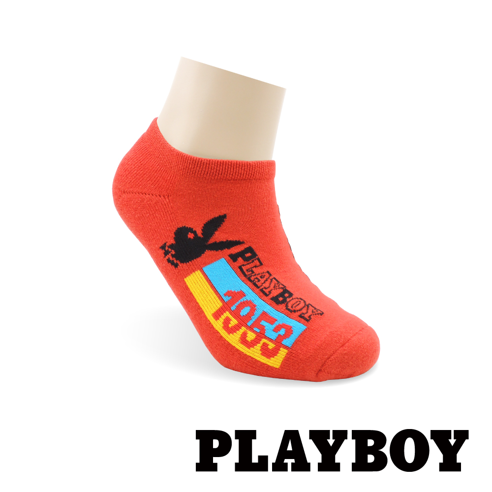 PLAYBOY 競速兔氣墊隱形運動襪-紅