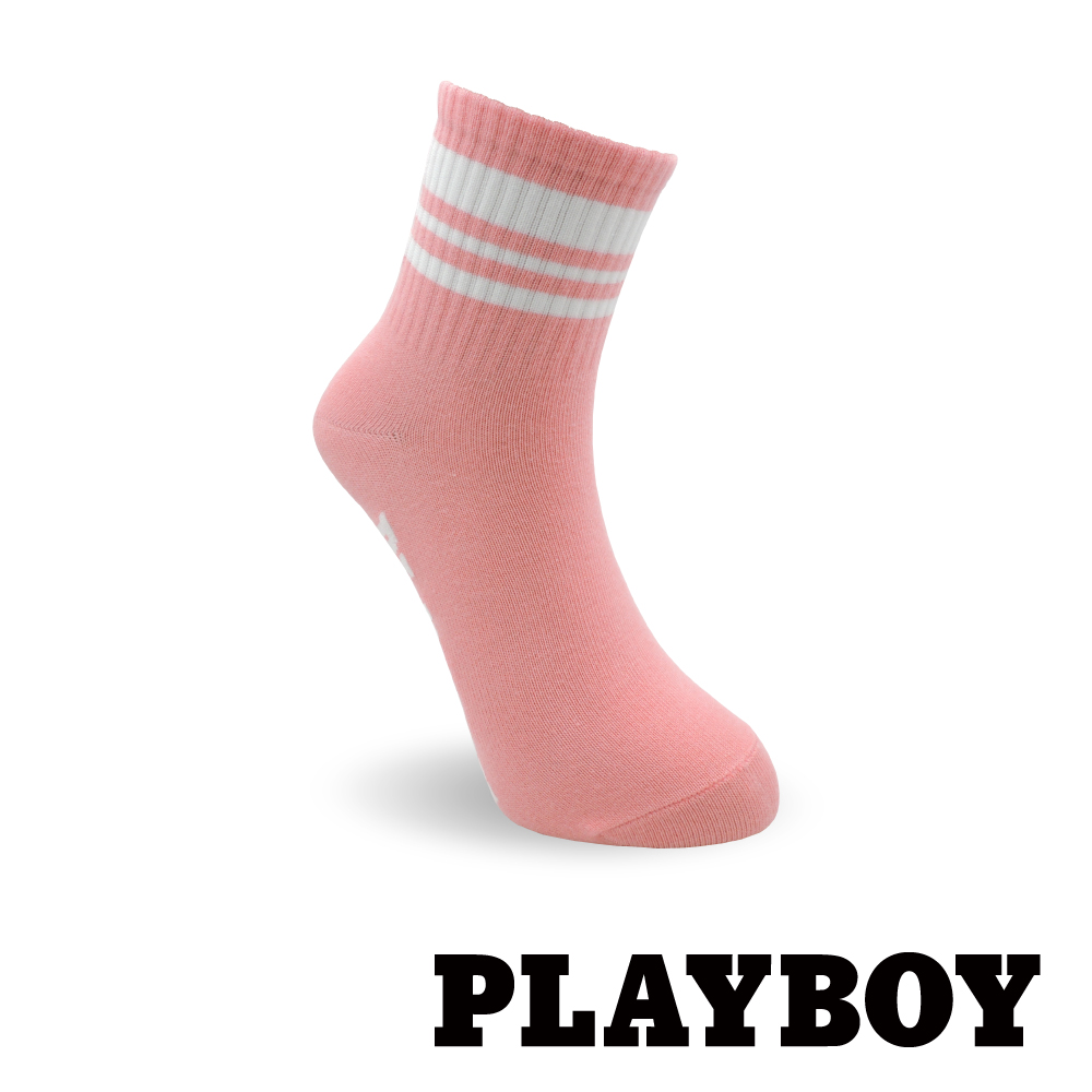 PLAYBOY 學院兔女短襪-粉紅