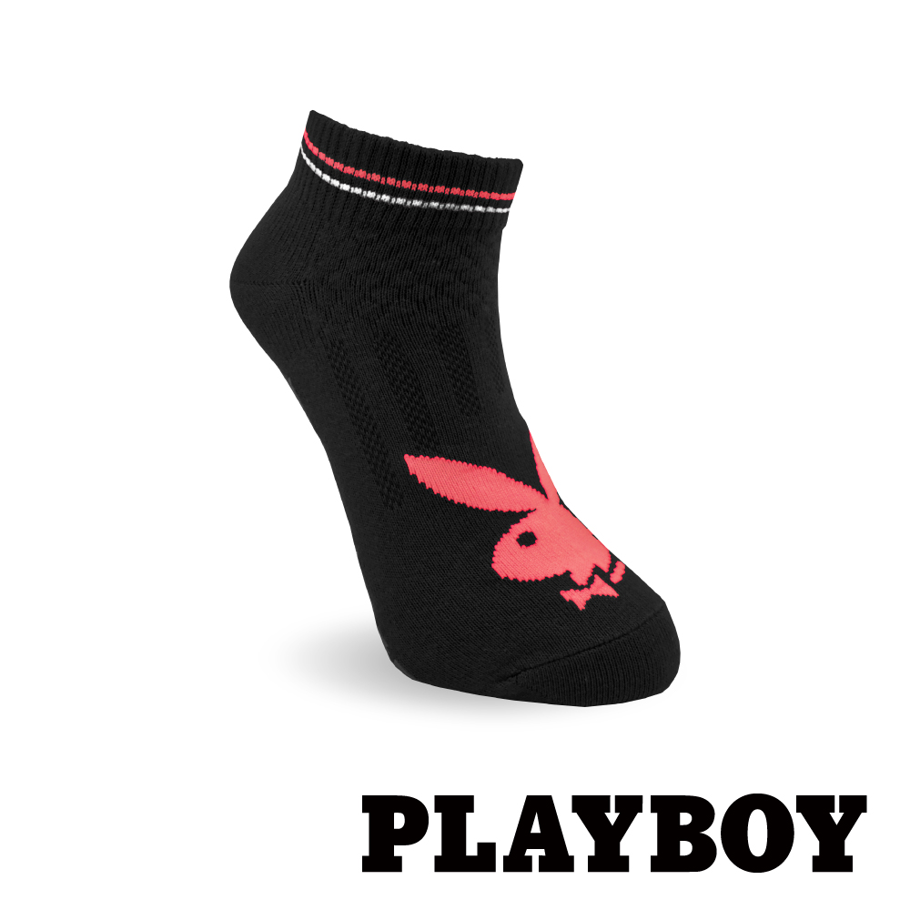 PLAYBOY 輕盈兔女短襪-黑