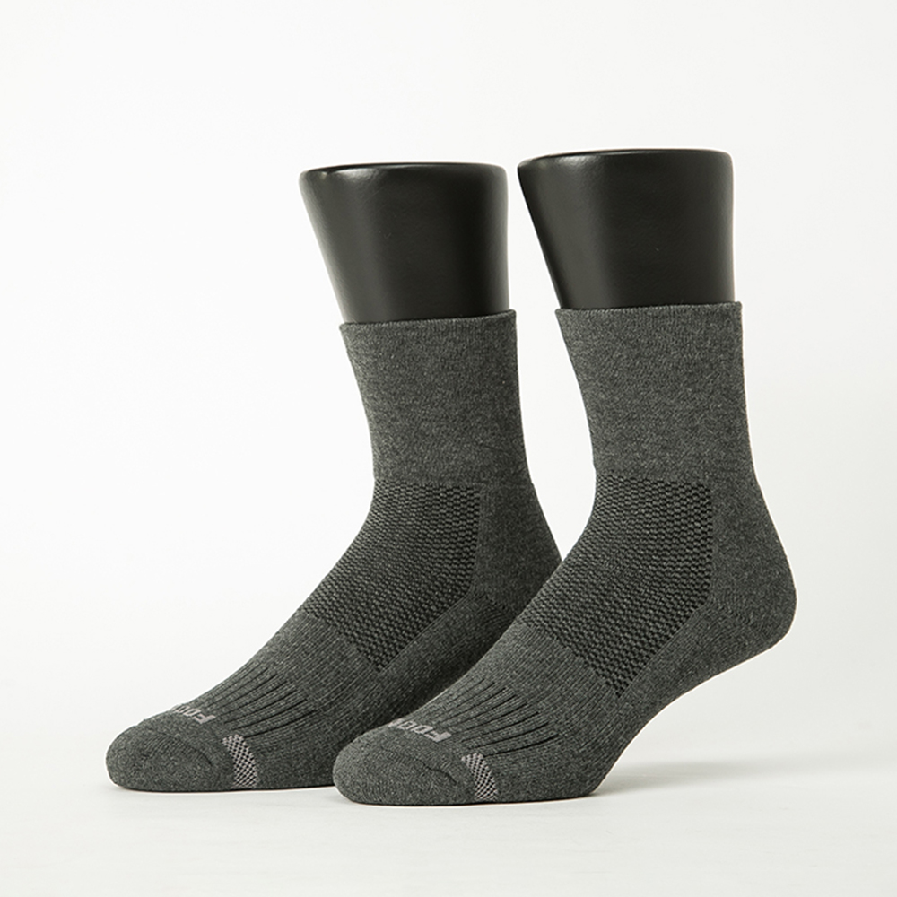 【Footer除臭襪】寬口運動逆氣流氣墊襪-男款T12-深灰
