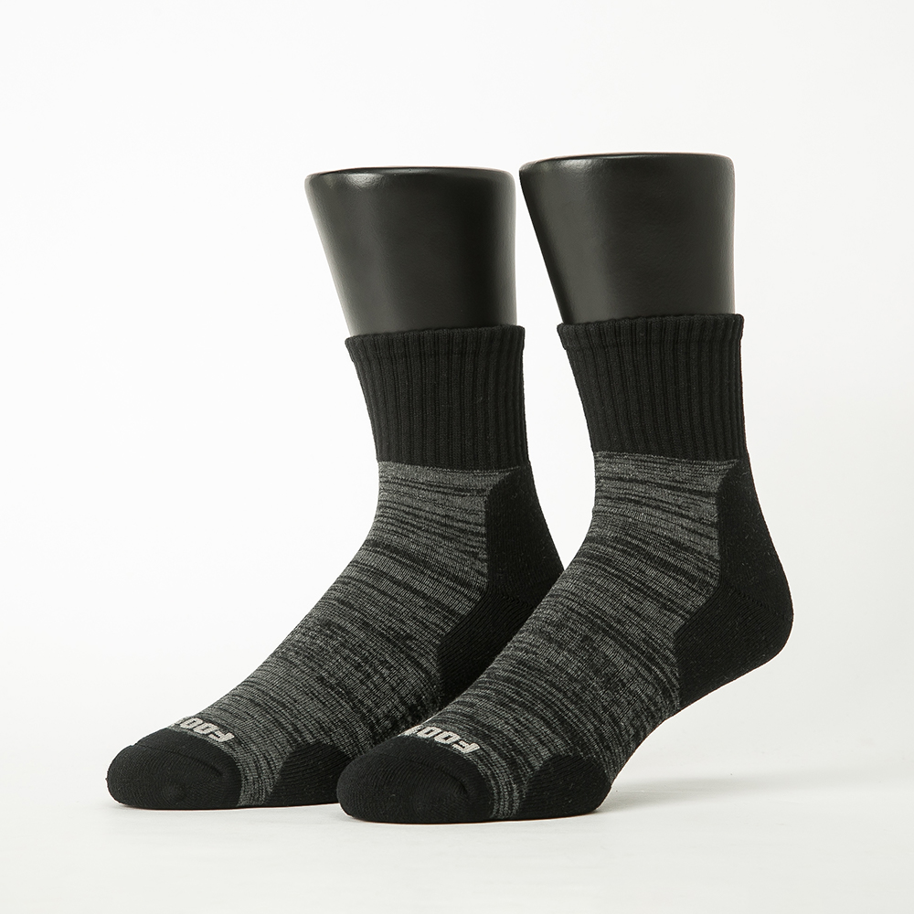 【Footer除臭襪】花紗設計款氣墊運動襪-男款ZH13-黑