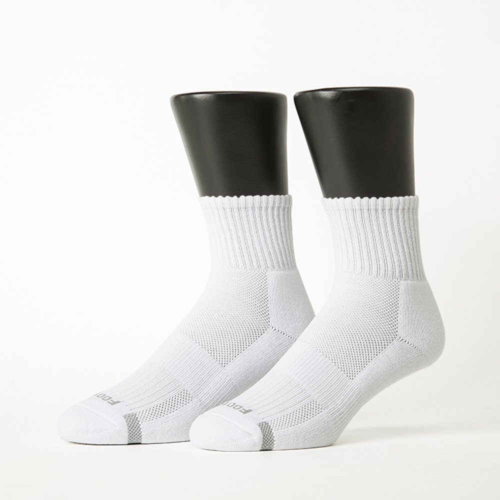 【Footer除臭襪】單色運動逆氣流氣墊襪T11L-白