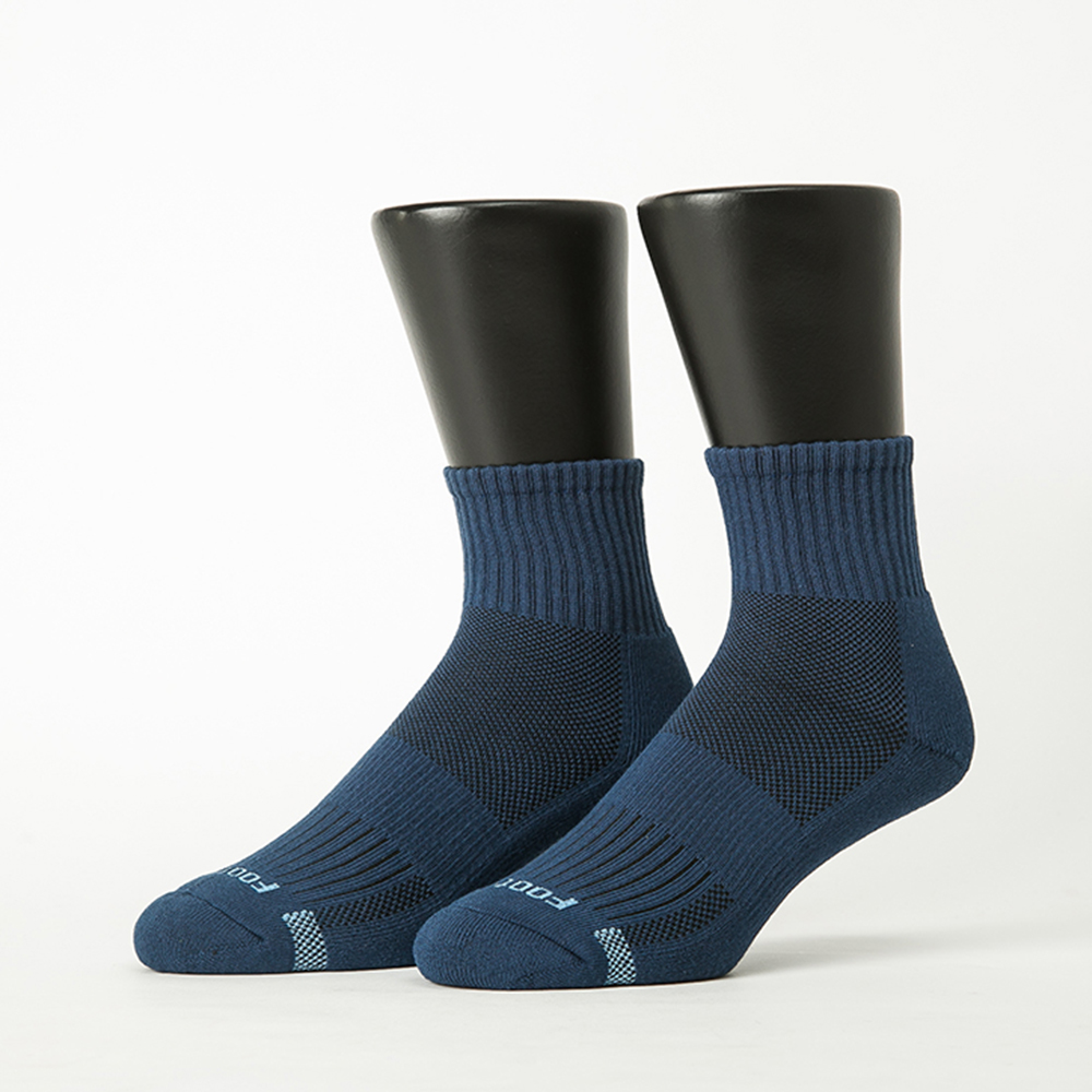 【Footer除臭襪】單色運動逆氣流氣墊襪T11L-藍