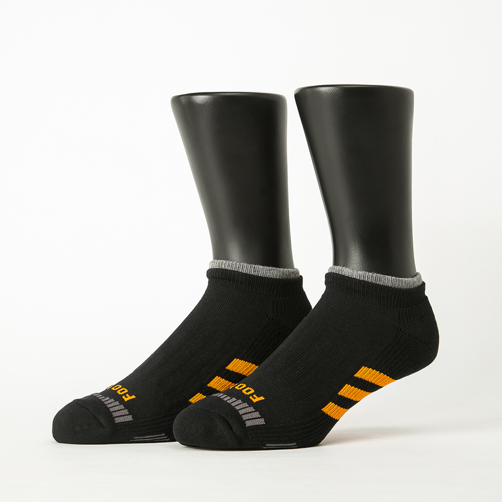 【Footer除臭襪】輕壓力三線運動氣墊襪-男款T104-黑