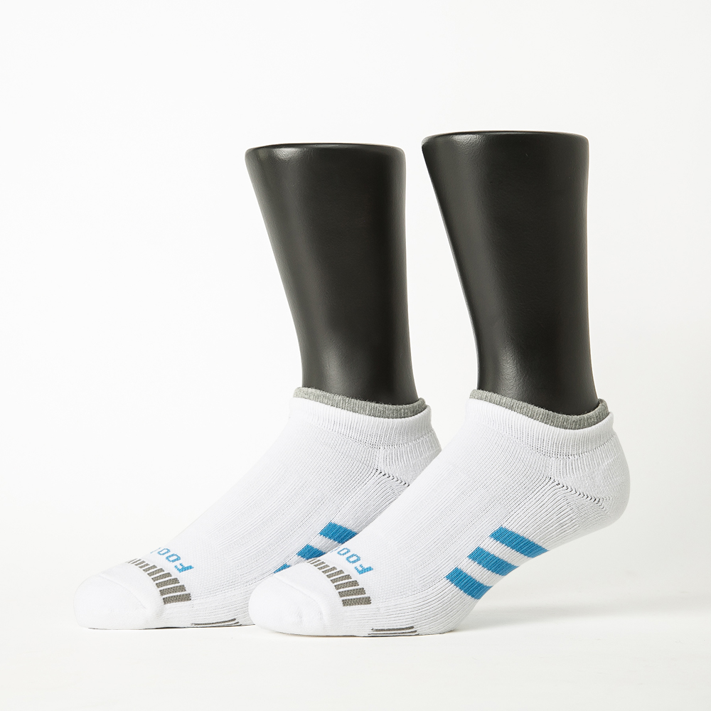 【Footer除臭襪】輕壓力三線運動氣墊襪-男款T104-白