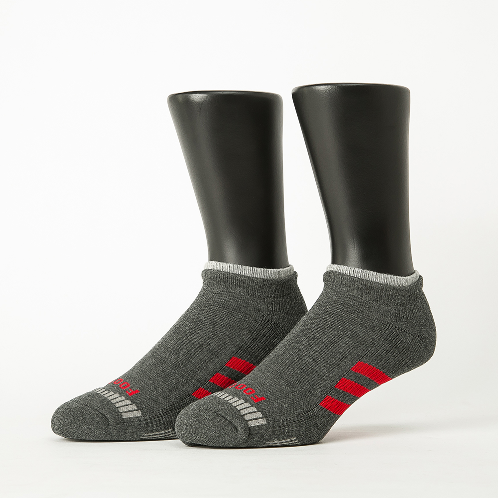 【Footer除臭襪】輕壓力三線運動氣墊襪-男款T104-灰