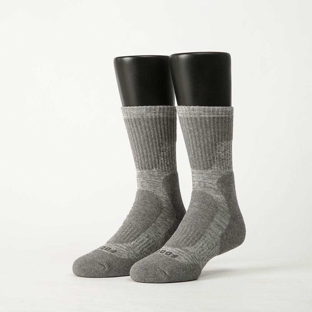 【Footer除臭襪】減壓顯瘦登山運動襪-男款T202-灰
