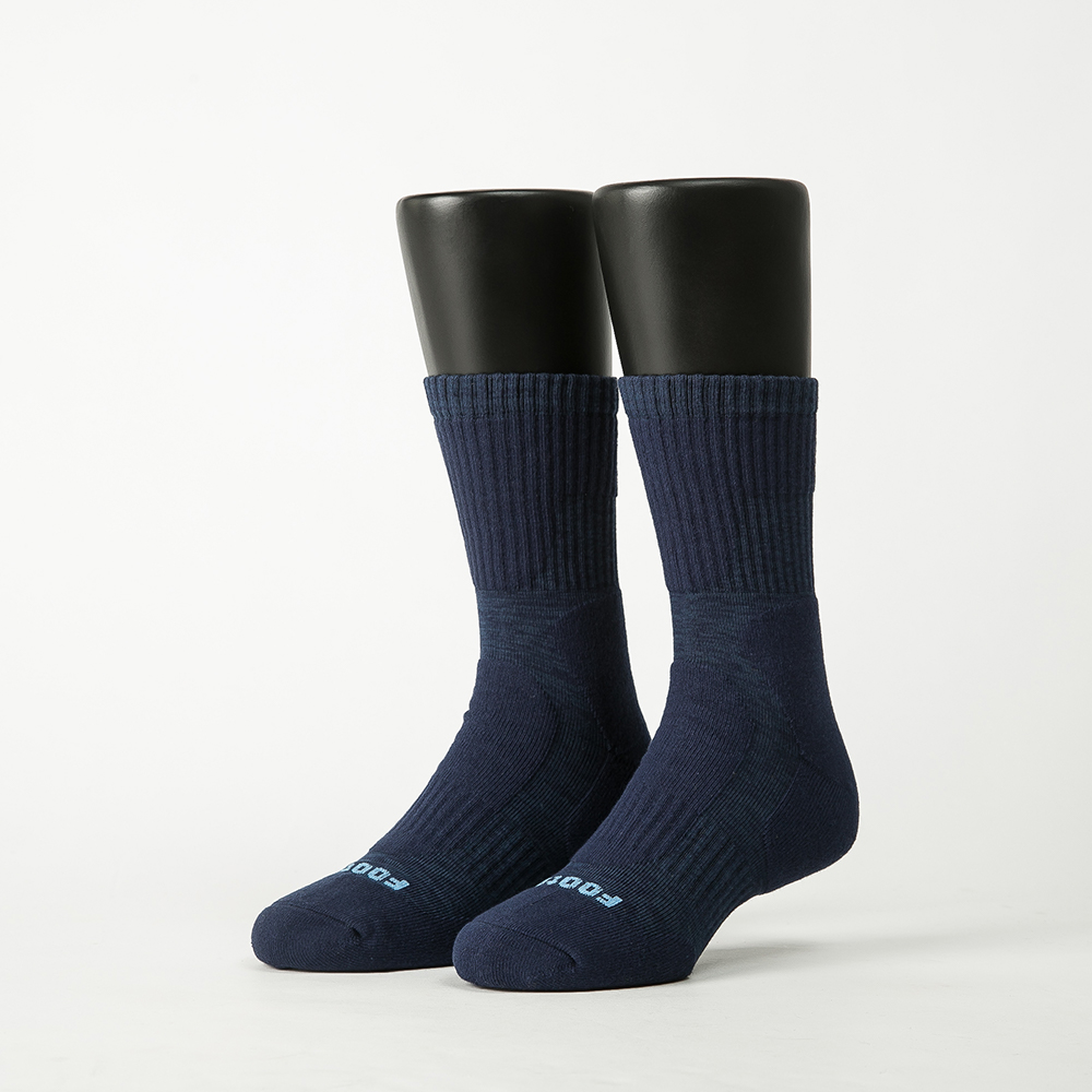 【Footer除臭襪】減壓顯瘦登山運動襪-男款T202-藍