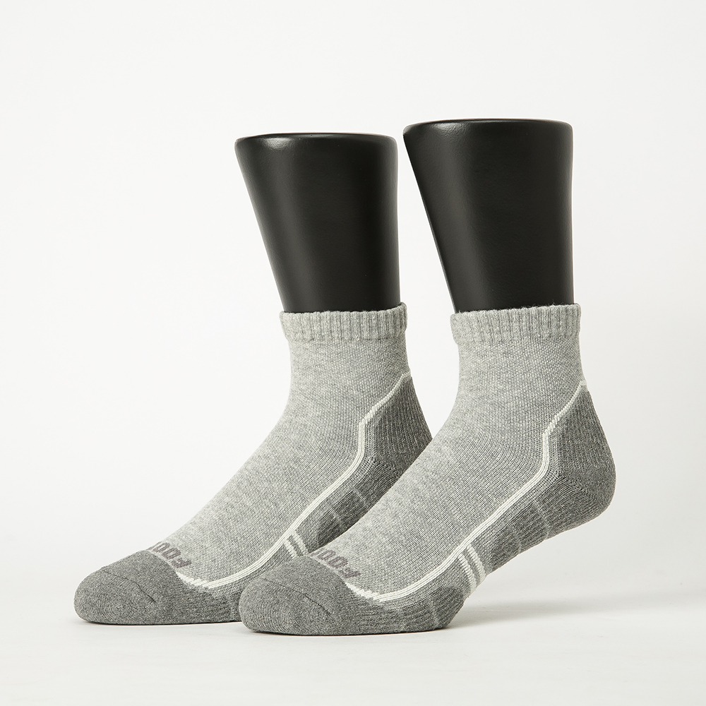 【Footer除臭襪】流線型氣墊減壓科技襪-男款T102-灰