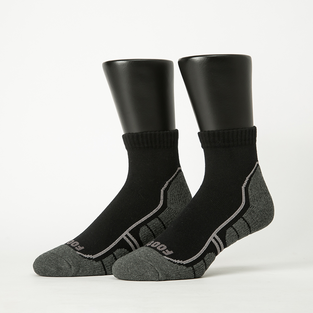 【Footer除臭襪】流線型氣墊減壓科技襪-男款T102-黑