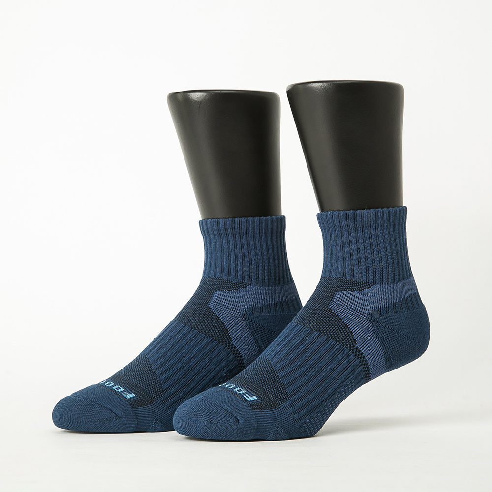 【Footer除臭襪】輕壓力單色足弓襪-男款T97L-藍
