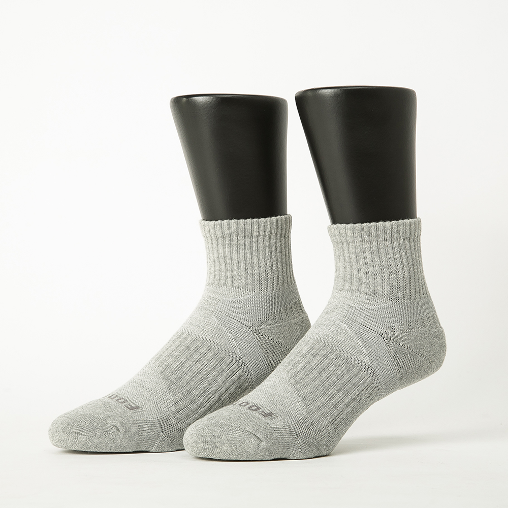 【Footer除臭襪】輕壓力單色足弓襪-男款T97L-灰