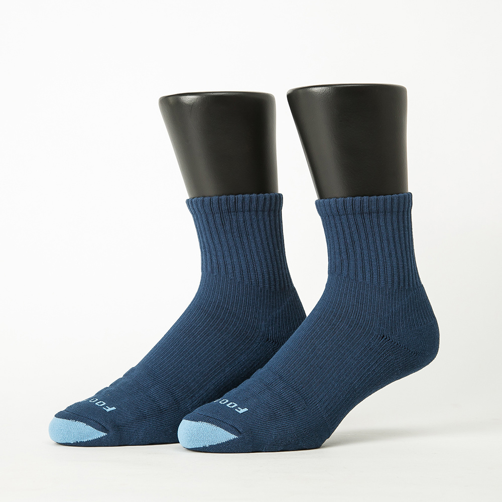 【Footer除臭襪】螺旋氣墊輕壓力襪-男款T98-藍