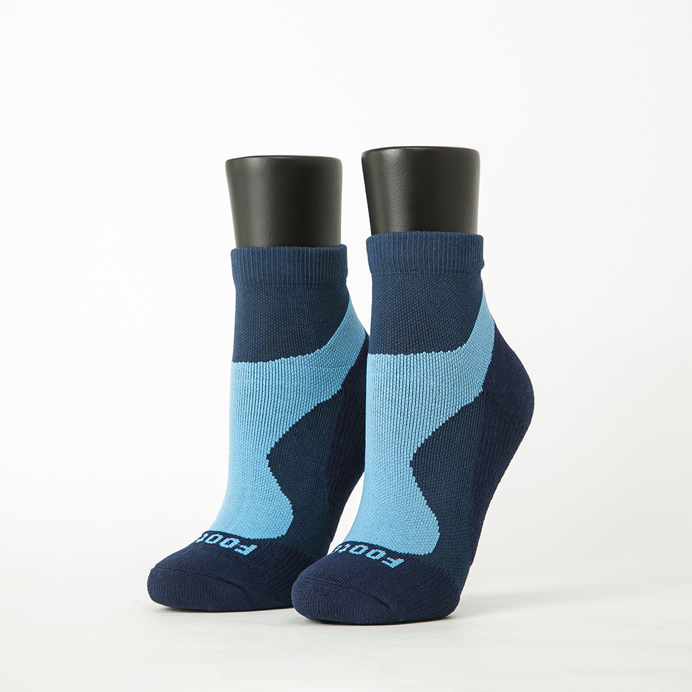 【Footer除臭襪】輕壓力流線型氣墊襪-女款T101-藍