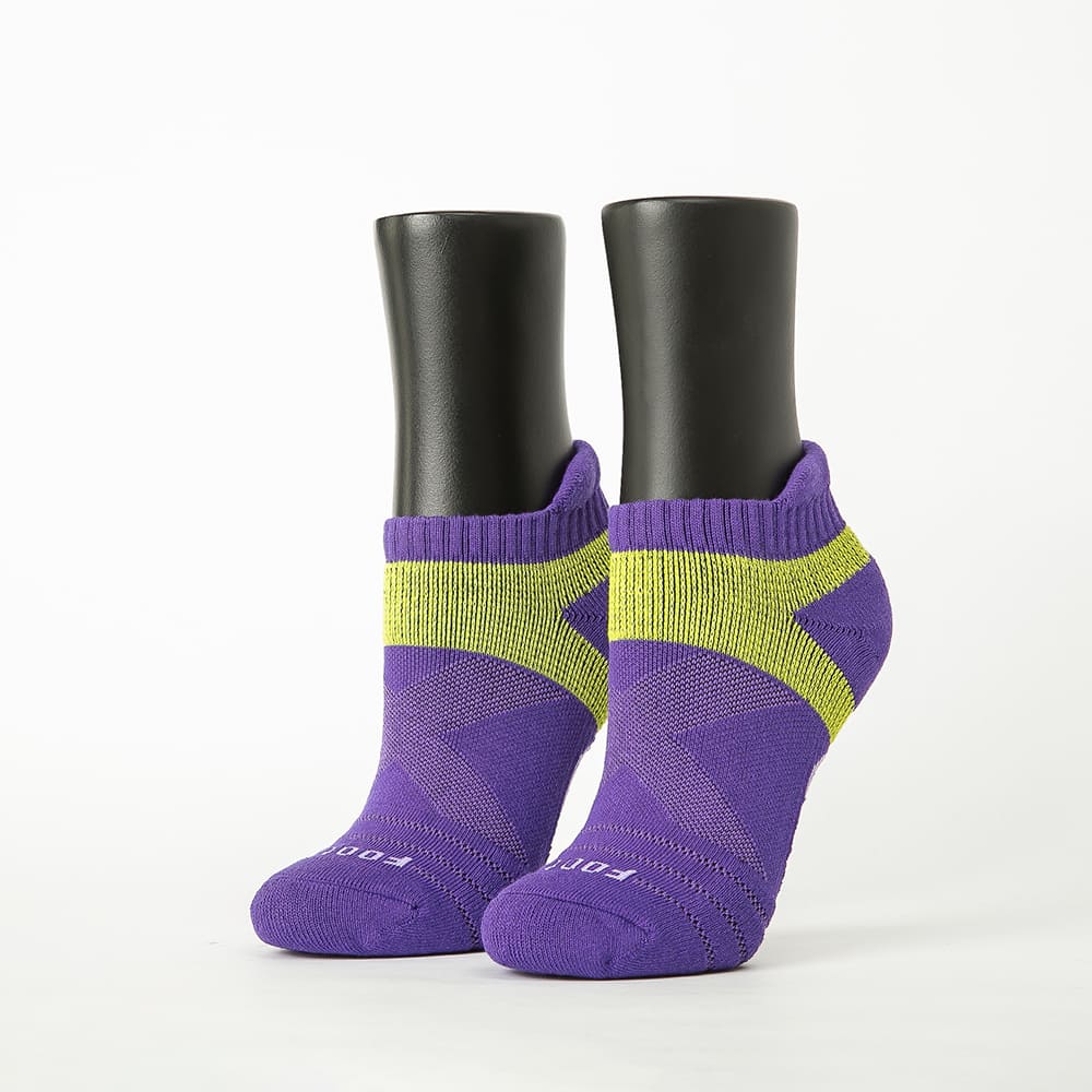 【Footer除臭襪】X型雙向減壓足弓船短襪-女款(T106M-紫)