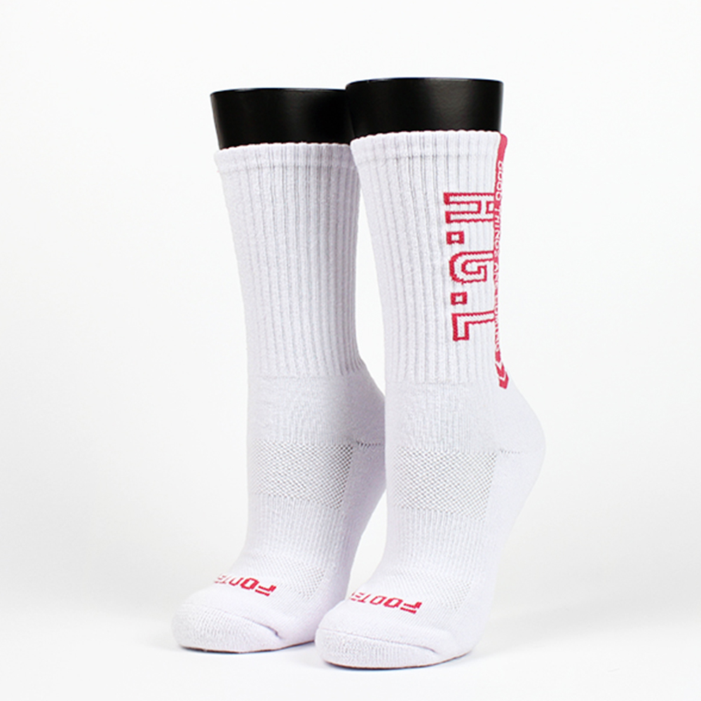 【Footer除臭襪】H.G.L螢光運動氣墊襪-女款(K215M-白)