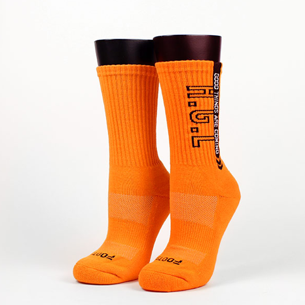 【Footer除臭襪】H.G.L螢光運動氣墊襪-女款(K215M-橘)