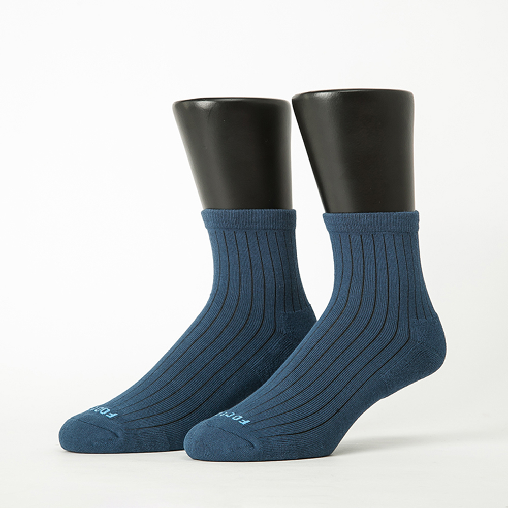 【Footer除臭襪】復古直線條微分子薄襪-男款(T47-藍)