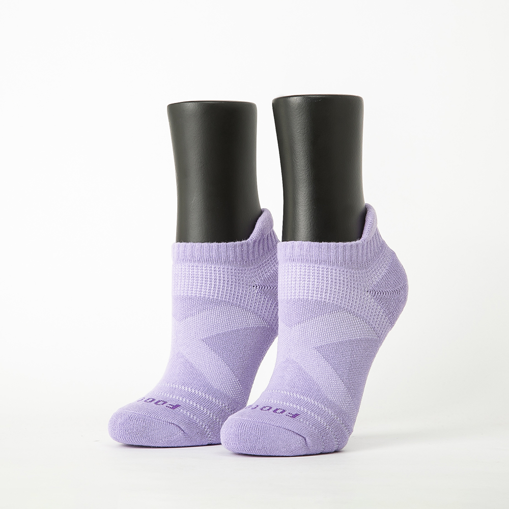 【Footer除臭襪】X型減壓經典護足船短襪-女款(T109M-紫)