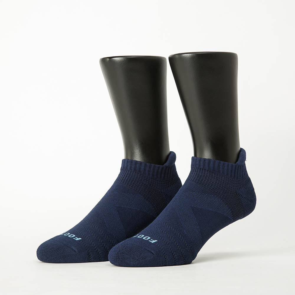 【Footer除臭襪】X型減壓經典護足船短襪-男款(T109-藍)